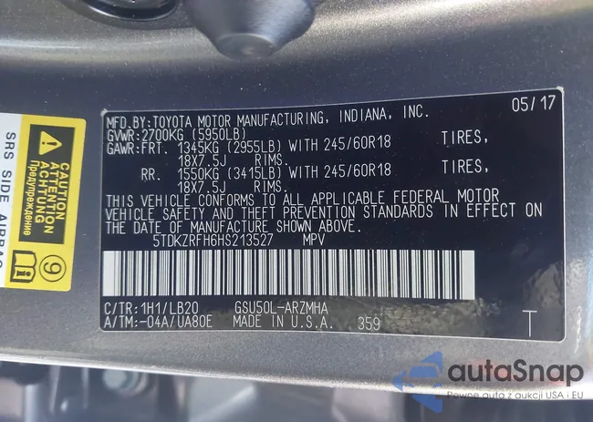 5TDKZRFH6HS213527: 44383557