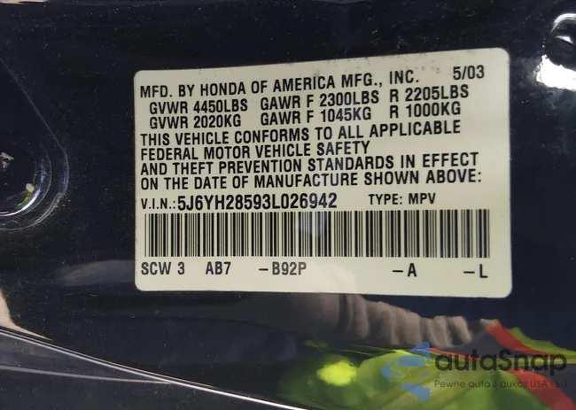 5J6YH28593L026942: 44383561