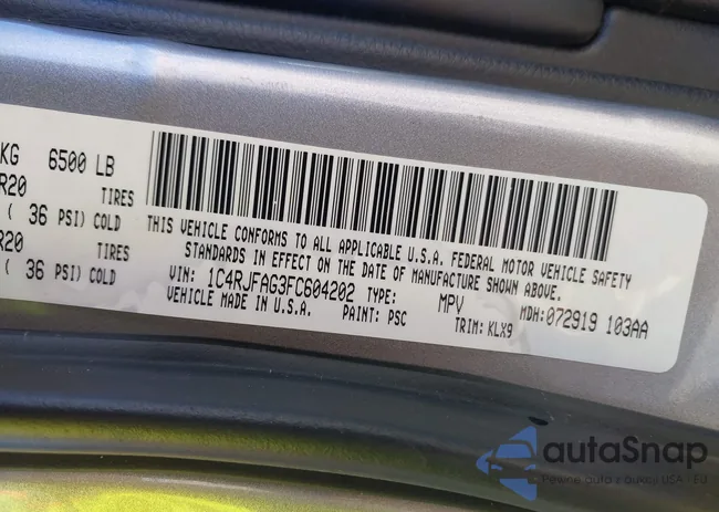 1C4RJFAG3FC604202: 44383643