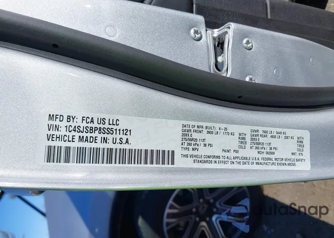 1C4SJSBP8SS511121: 44383755