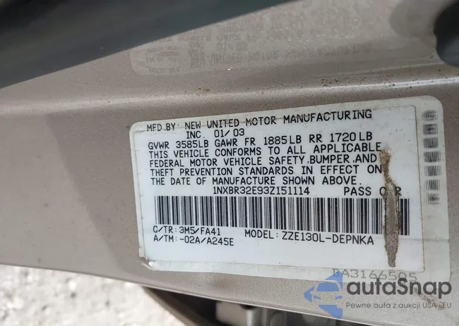 1NXBR32E93Z151114: 44383803