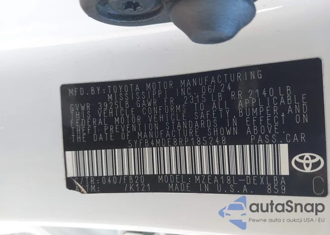 5YFB4MDE8RP185248: 44383818