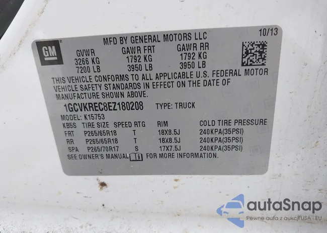 1GCVKREC8EZ180208: 44383820