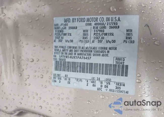 1FTYR14UX1PA76457: 44383847