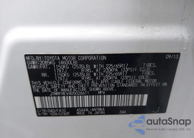 JTMRFREV4D5026611: 44383850