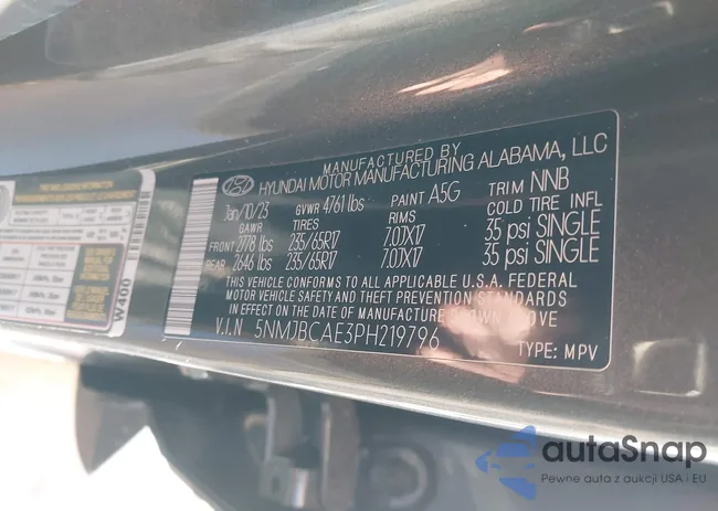 5NMJBCAE3PH219796: 44383868