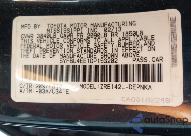 5YFBU4EE1DP153202: 44384933