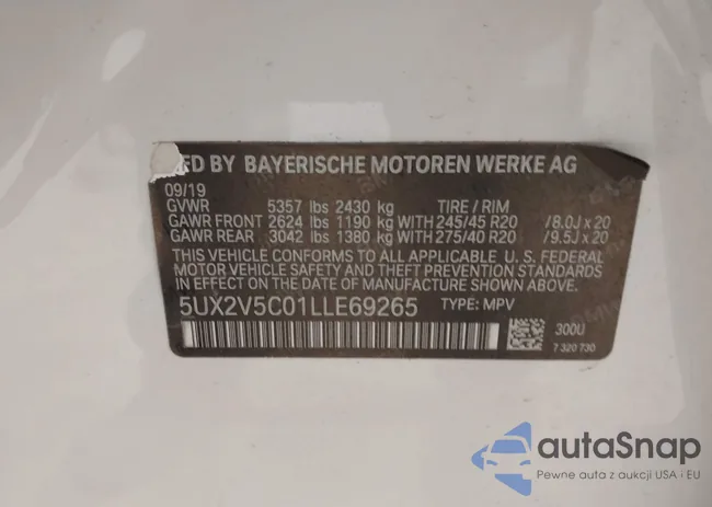 5UX2V5C01LLE69265: 44384944