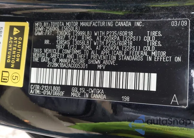 2T2BK1BA2AC005301: 44385010