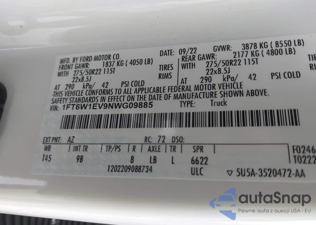 1FT6W1EV9NWG09885: 44385016