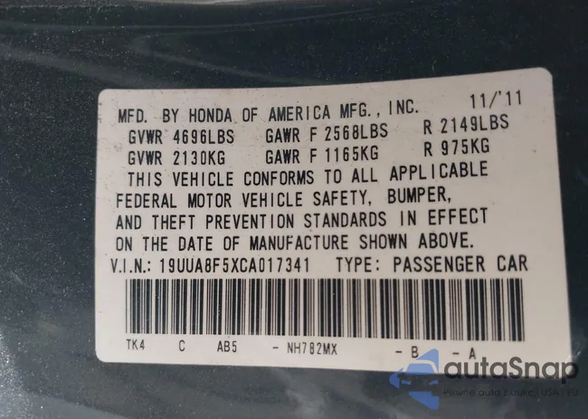 19UUA8F5XCA017341: 44385046