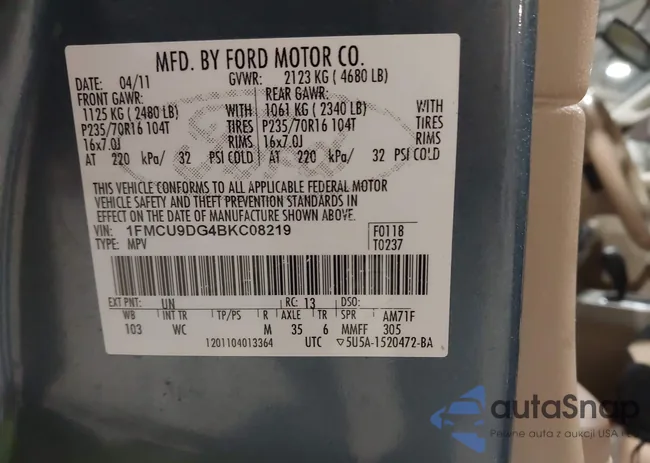 1FMCU9DG4BKC08219: 44385074