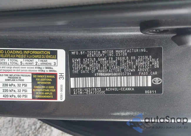 4T1BE46K59U805794: 44385156