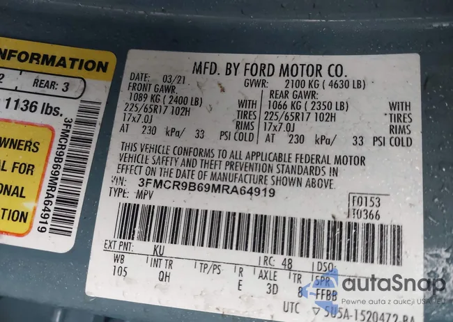 3FMCR9B69MRA64919: 44385170