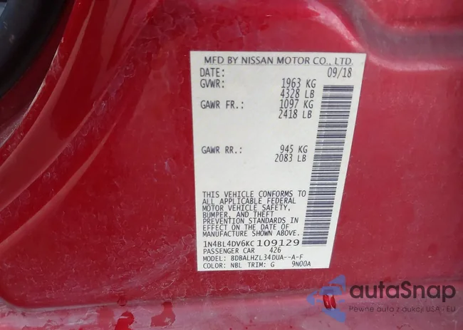 1N4BL4DV6KC109129: 44385199