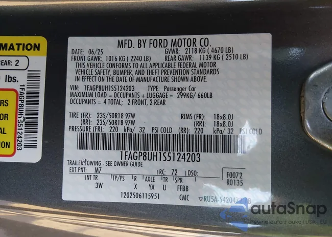 1FAGP8UH1S5124203: 44385244