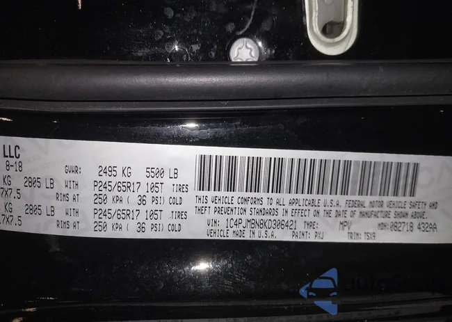 1C4PJMBN8KD306421: 44385275