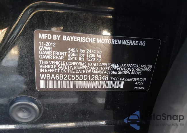 WBA6B2C55DD128348: 44385423