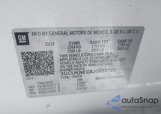 3GCUKNEC8JG610723: 44385431