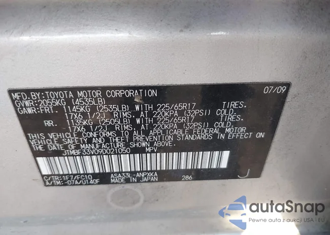 JTMBF33V09D021050: 44384521