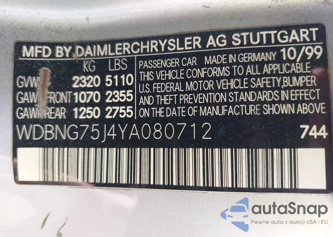 WDBNG75J4YA080712: 44384637