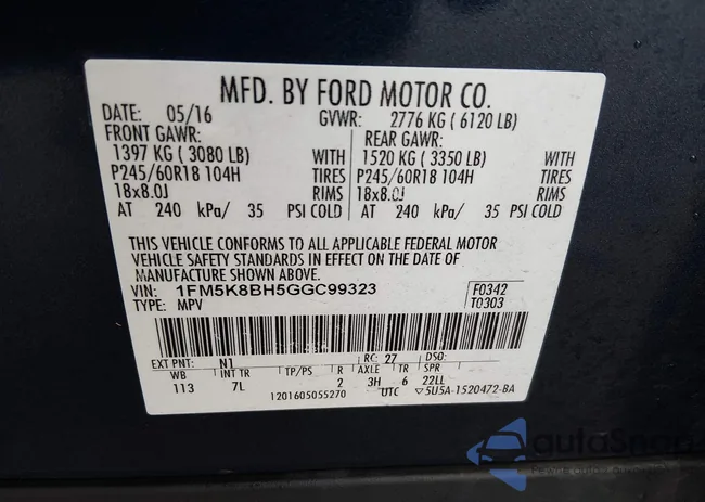 1FM5K8BH5GGC99323: 44384646