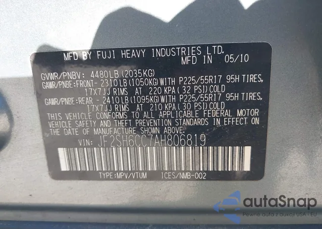 JF2SH6CC7AH806819: 44384762