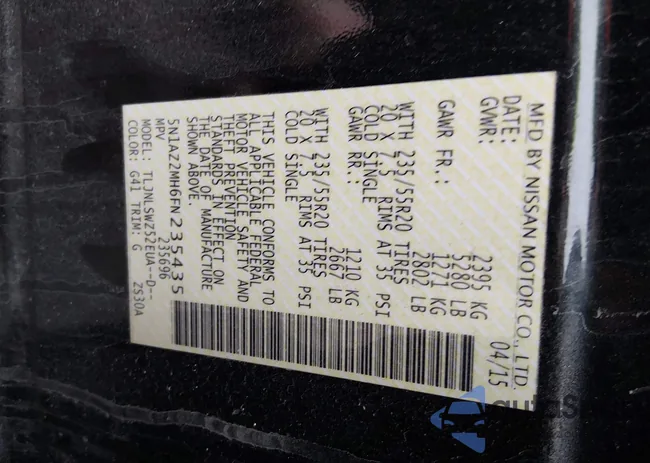 5N1AZ2MH6FN235435: 44384836