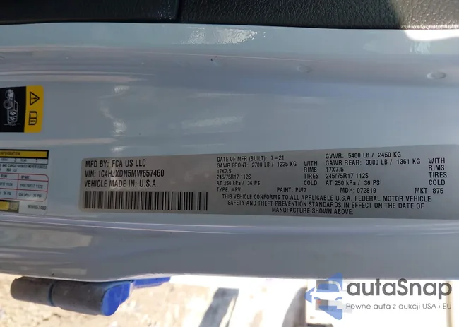 1C4HJXDN5MW657460: 44384889