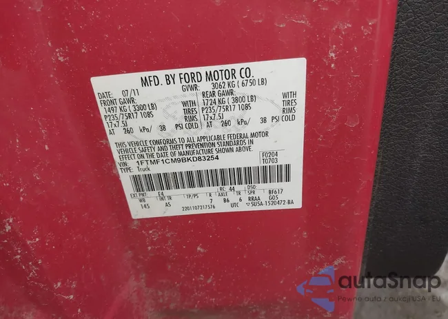 1FTMF1CM9BKD83254: 44385890