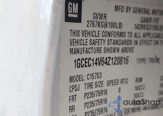 1GCEC14V64Z120816: 44386004