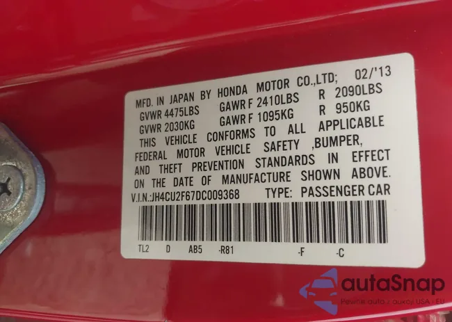 JH4CU2F67DC009368: 44386077