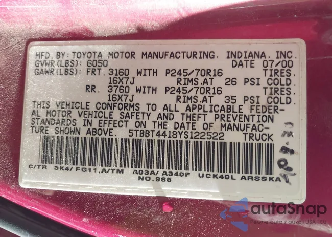 5TBBT4418YS122522: 44386373