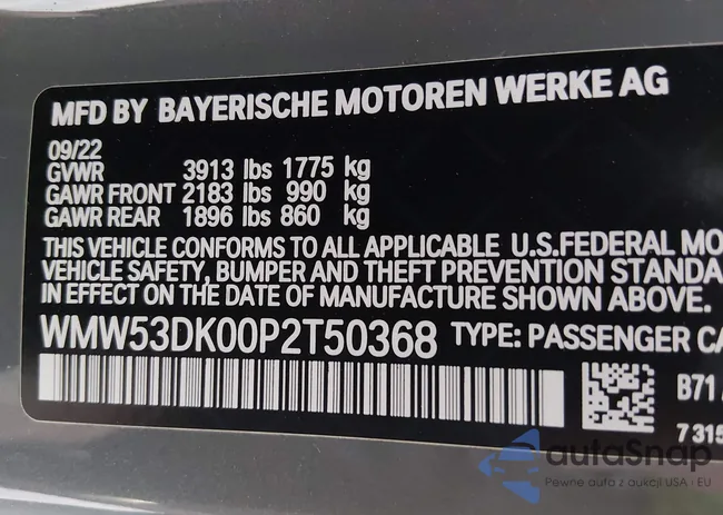 WMW53DK00P2T50368: 44385631