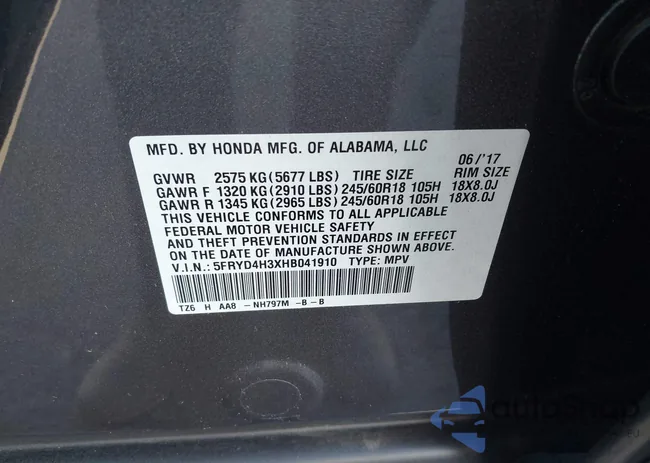 5FRYD4H3XHB041910: 44385645