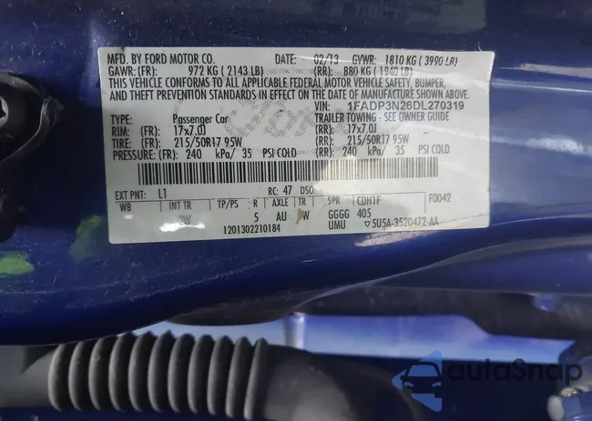 1FADP3N26DL270319: 44385662