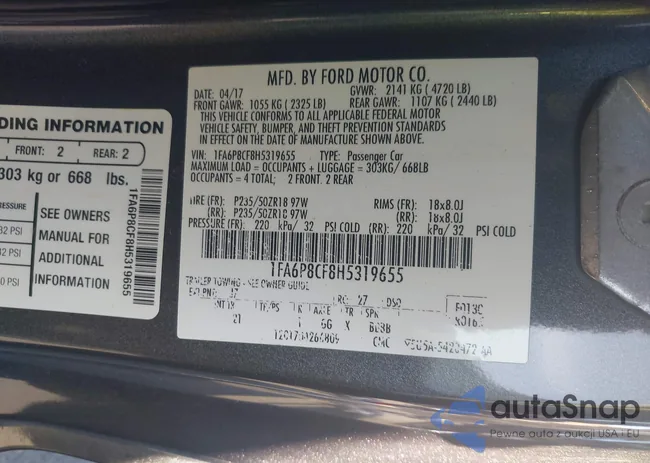 1FA6P8CF8H5319655: 44385678