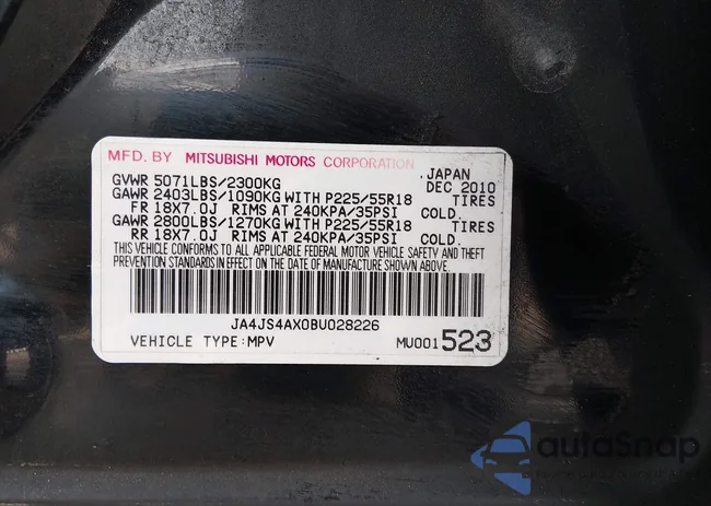 JA4JS4AX0BU028226: 44385744