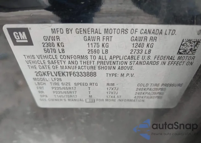 2GKFLVEK7F6333888: 44385745