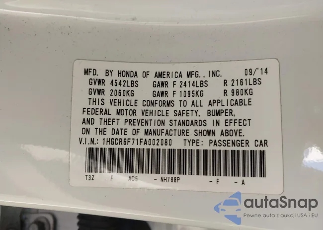 1HGCR6F71FA002080: 44385851