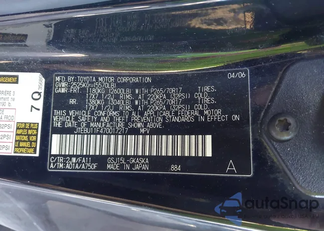 JTEBU11F470017217: 44385869