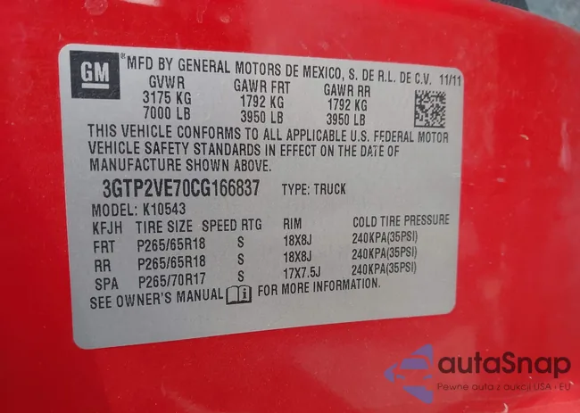 3GTP2VE70CG166837: 44387002