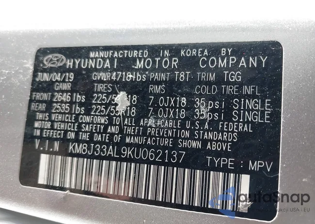 KM8J33AL9KU062137: 44387107