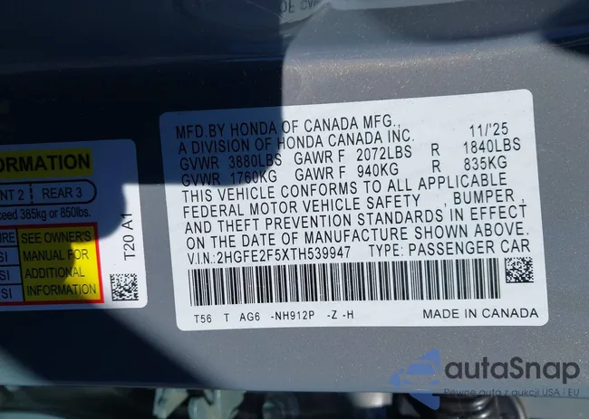 2HGFE2F5XTH539947: 44387330