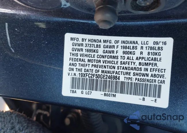 19XFC2F50GE246984: 44387338