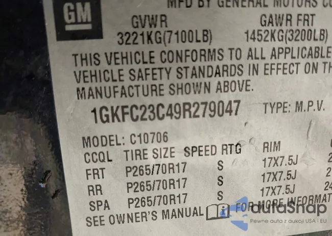 1GKFC23C49R279047: 44387431