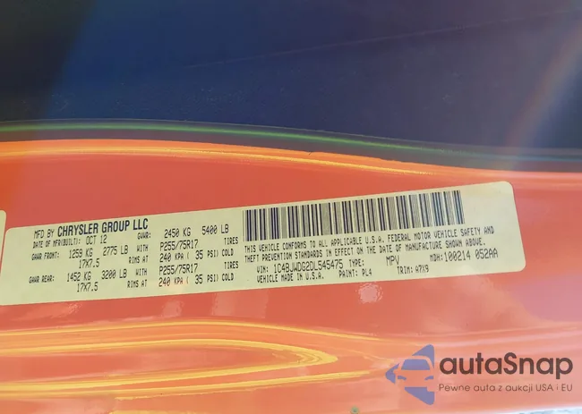 1C4BJWDG2DL545475: 44386512