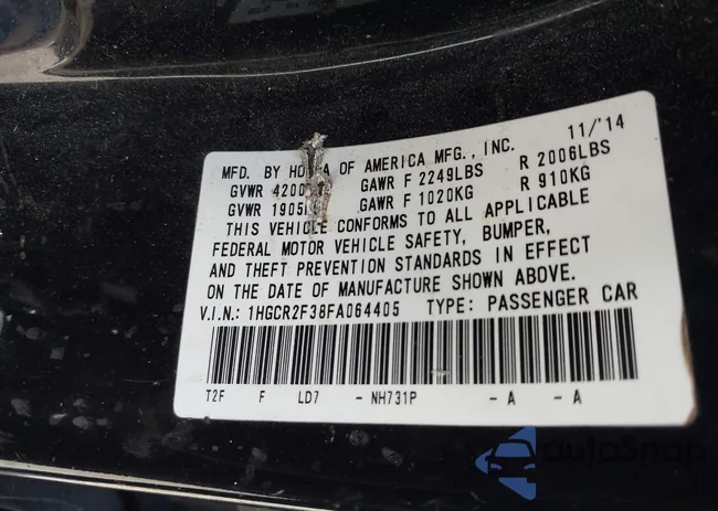 1HGCR2F38FA064405: 44386598