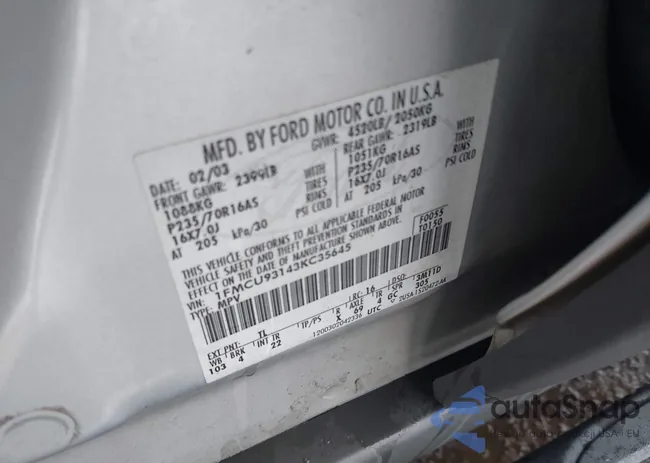 1FMCU93143KC35645: 44386625