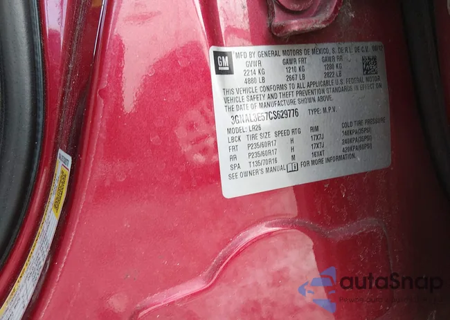 3GNAL3E57CS629776: 44386643